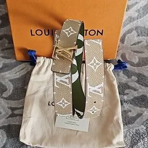 Louis VUITTON MONOGRAM GIANT BELT KHAKI BEIGE SIZE 90CM or 36US , Preowned Louis Vuitton | Accessories | Louis Vuitton Monogram Giant  main image 3
